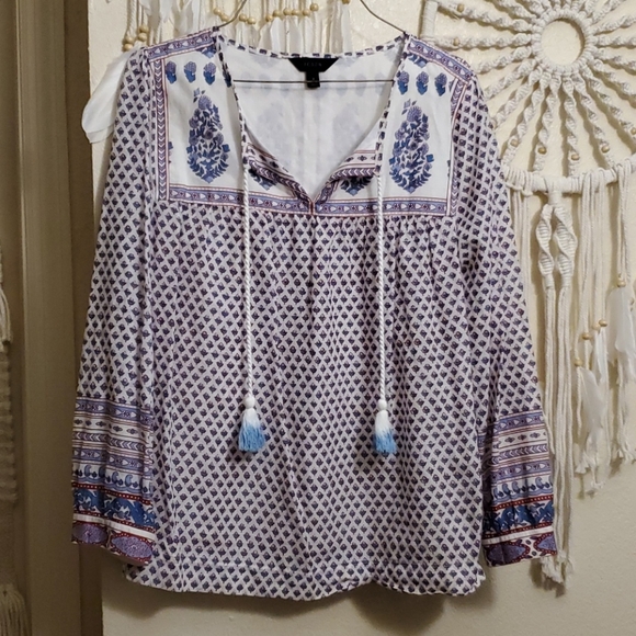 J. Crew Tops - J. Crew Boho Long Sleeve Top Size 8 Medium Large